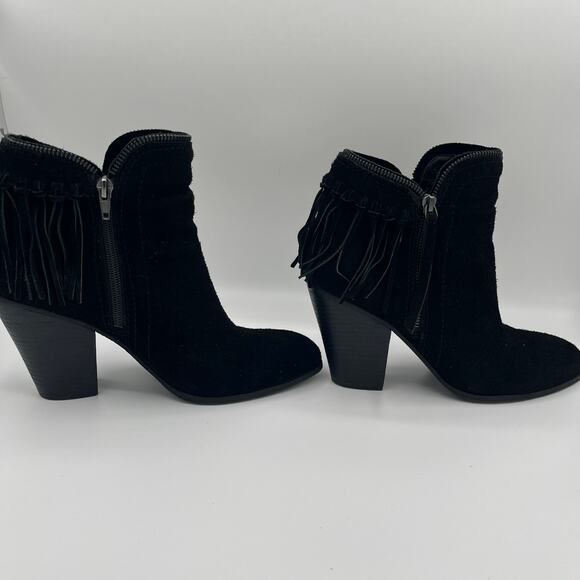 DOLCE VITA Suede Booties with Fringe, Black, Size 9, 3.25" Heel - Picture 5 of 6
